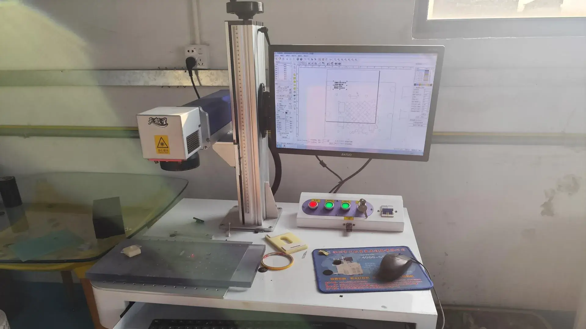 An advanced laser engraving machine providing permanent, high-contrast markings such as serial numbers and QR codes on machined components.