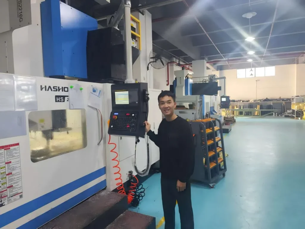 Inside our modern, well-organized CNC machining facility, featuring multiple advanced 5-axis and multi-axis milling centers for high-volume and complex part production